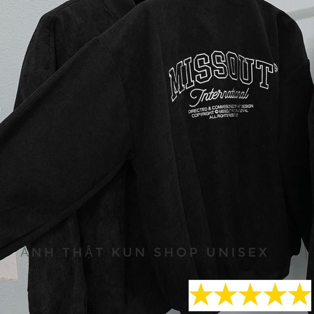 Áo Khoác bomber missout Typo nam nữ streetwear Shop