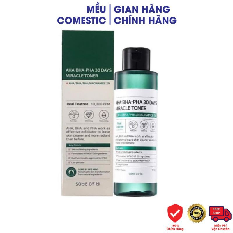 Toner Nước Hoa Hồng Some By Mi AHA-BHA-PHA 30 days Miracle Cho Da Dầu Mụn