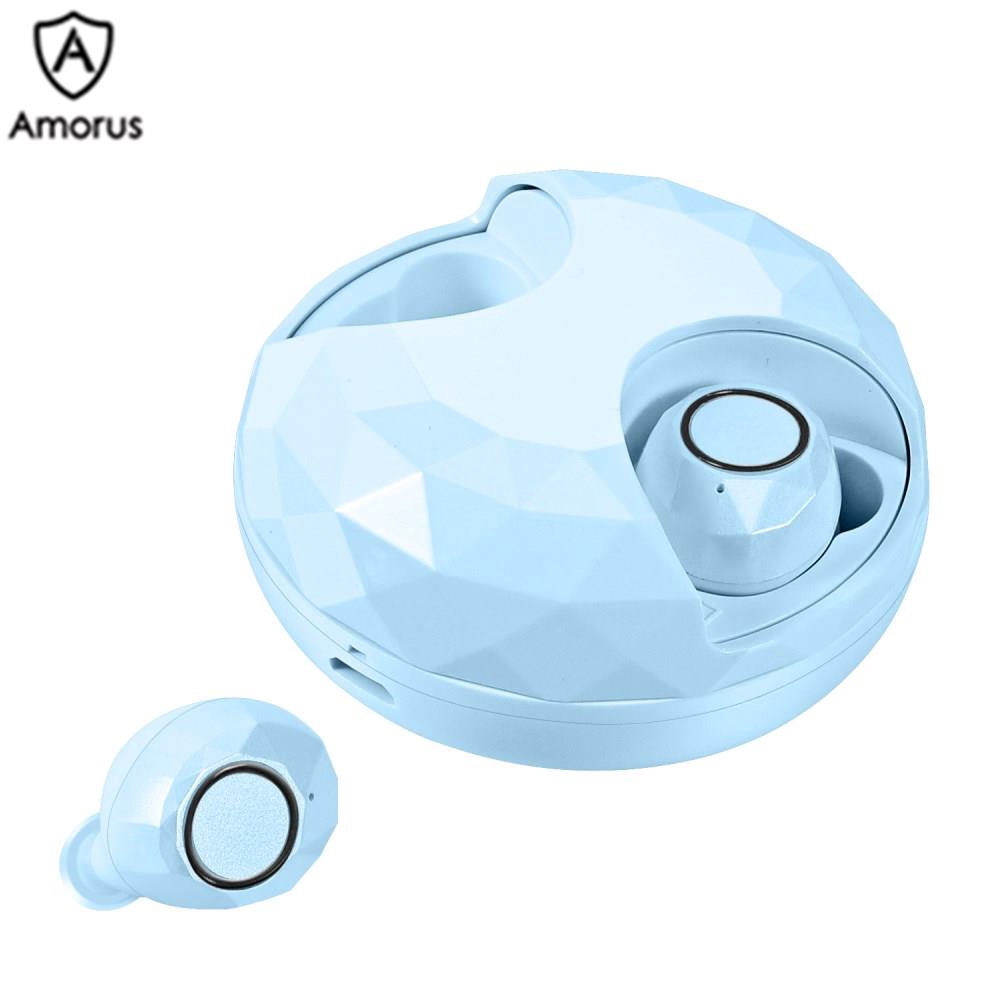 Tai Nghe Không Dây Bluetooth 5.0 TWS Amorus Điều Khiển Cảm Ứng Kèm Hộp Sạc Dạng Xoay Sáng Tạo