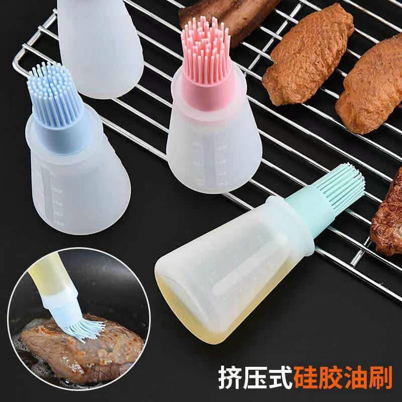 Lọ Đựng Dầu Bằng Silicone Tích Hợp Cọ Phết Tiện Dụng