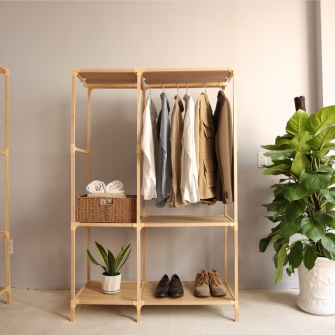 [Big Sale ] Kệ,tủ đựng quần áo MINHLONGWOOD 2B4N- chất liệu gỗ tự nhiên- thiết kế cho mọi nhà