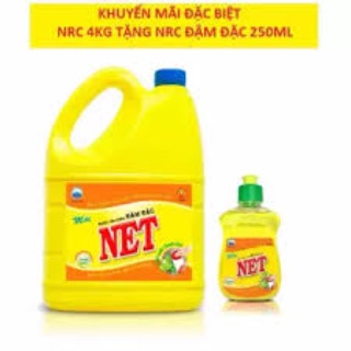 Nước rửa chén Net 4kg tặng kèm chai 250g