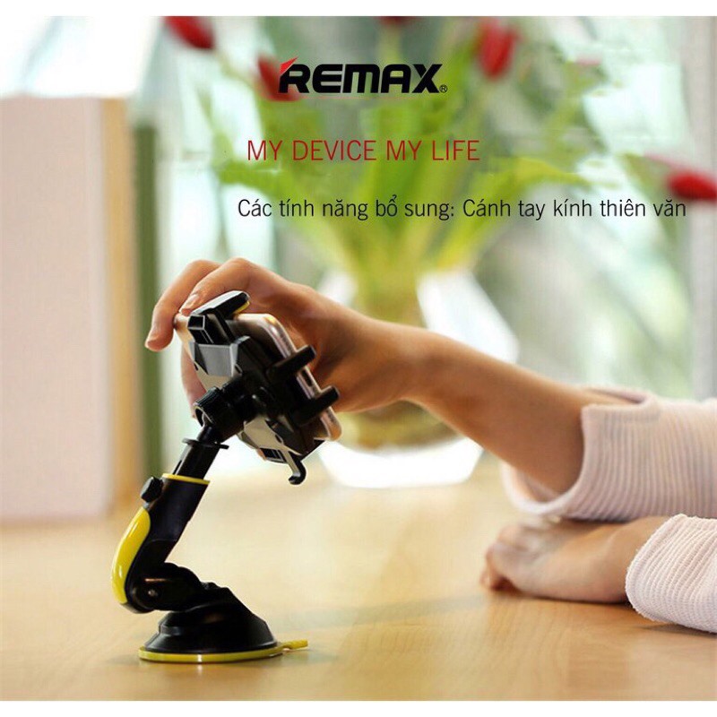 Giá đỡ điện thoại Remax RM C26 gắn xe hơi xoay 360 độ chất liệu silicon và nhưa ABS cao cấp