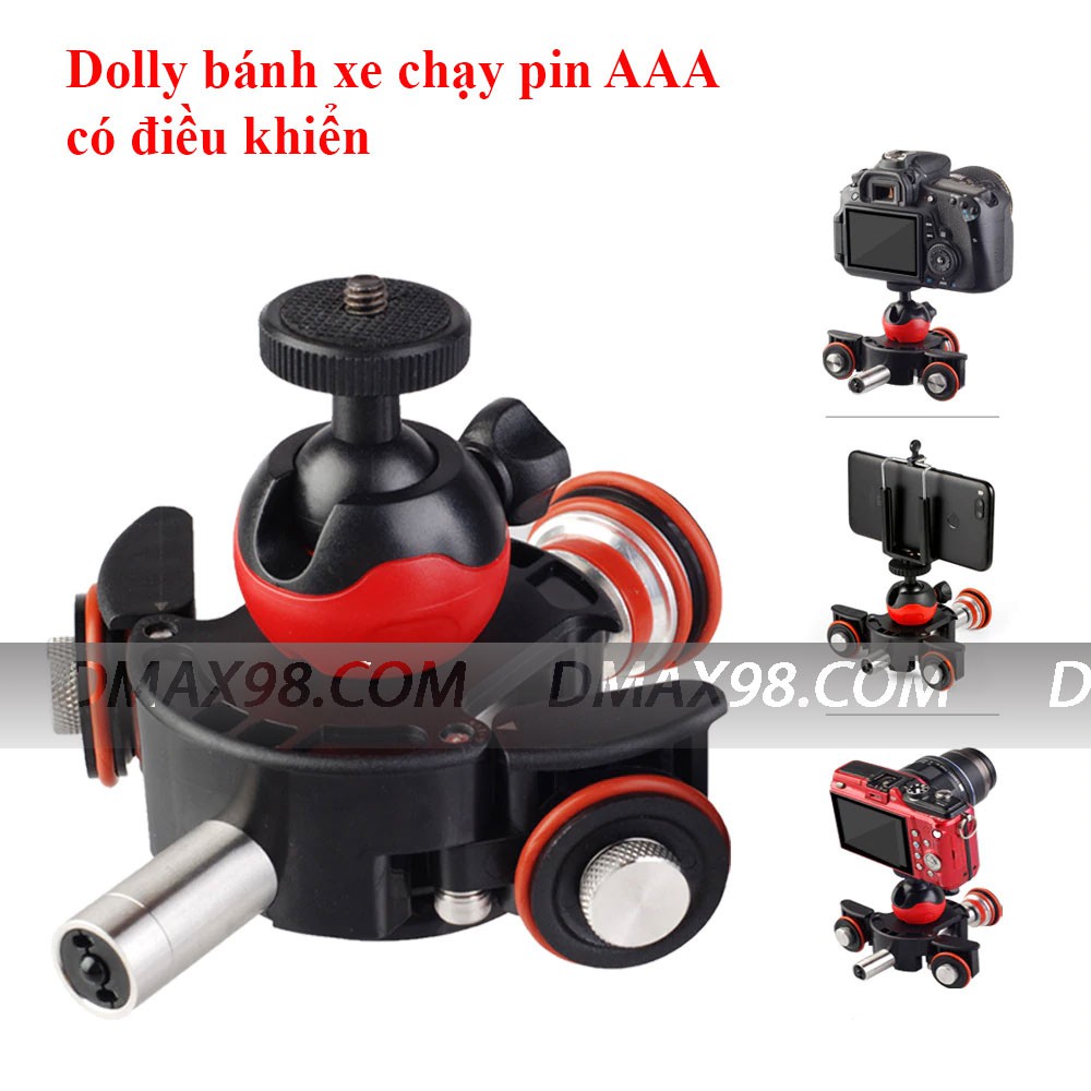 dolly bánh xe có điều khiển cho máy ảnh, điện thoại, gopro