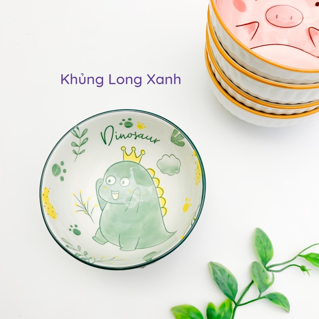 Bát Sứ Ăn Dặm Cho Bé Hình Tròn Ấm Baby Thiết Kế Dễ Thương 300ml Ăn Dặm Kiểu Nhật Kích Thích Vị Giác Ấm Gift Decor