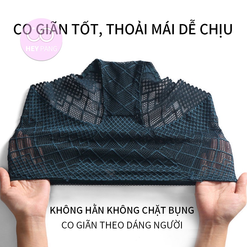Quần lót nữ ren nâng mông big size cho người 90kg họa tiết caro xuyên thấu gợi cảm HEYPANG VN035