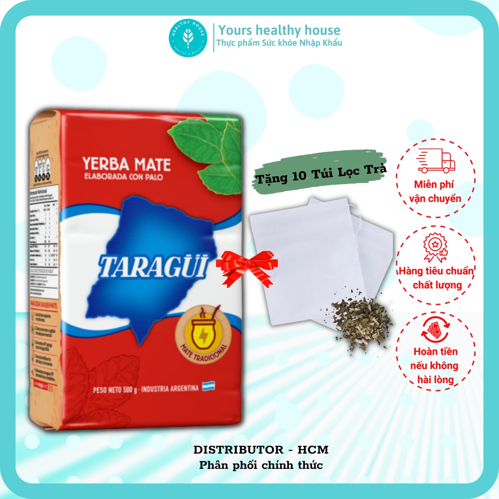 Trà Yerba Mate Taragui nhập Argentina 500g - Vị Truyền Thống ( ORIGINAL Flavor). FREE Túi Lọc Tái Sử Dụng