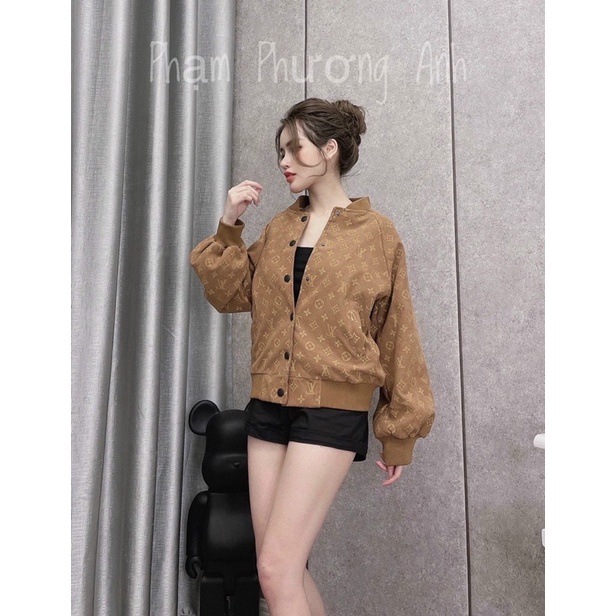 Áo khoác bomber LV kaki nỉ !