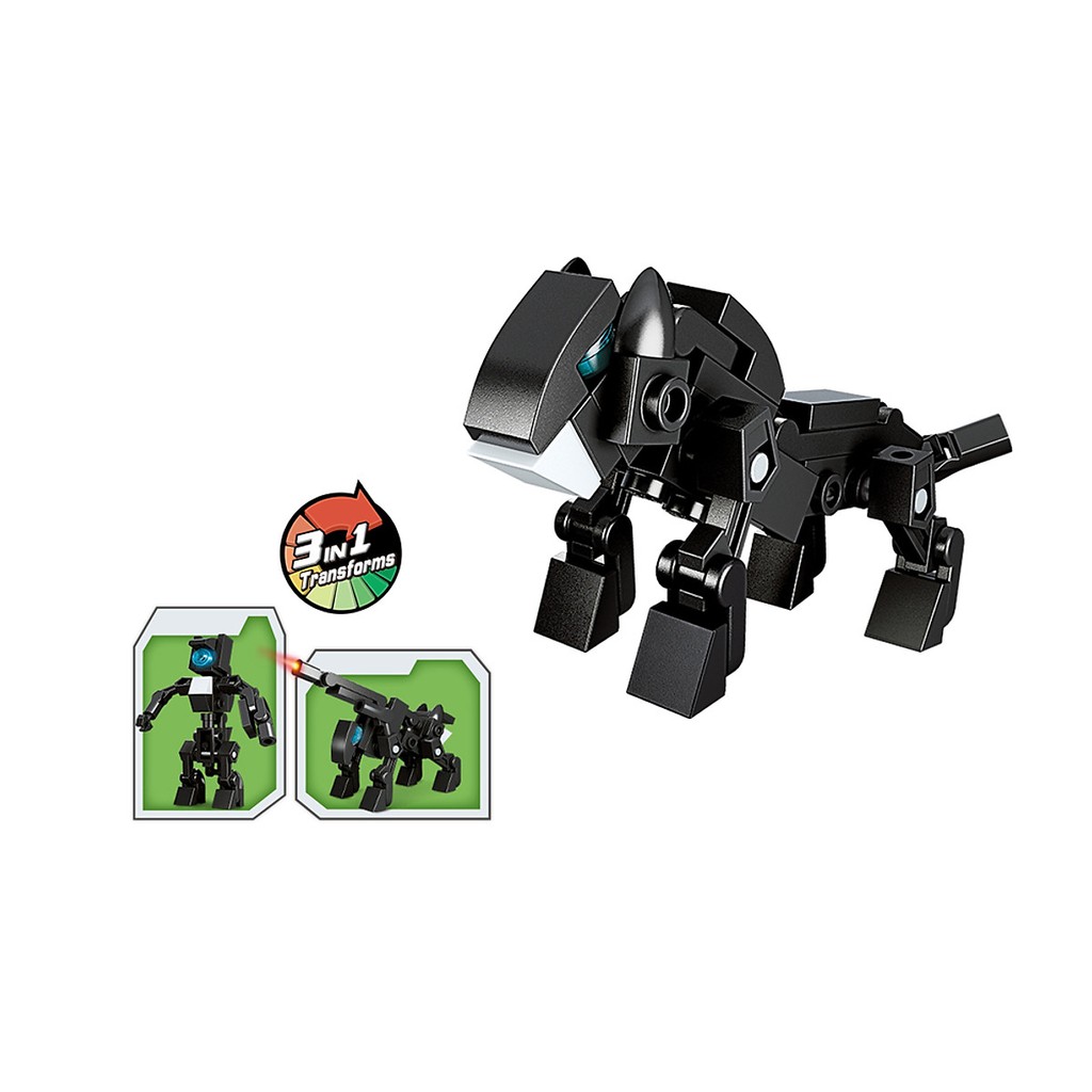 Hộp 10 bộ đồ chơi lắp ráp Biệt đội quái thú rừng xanh Qman 2103