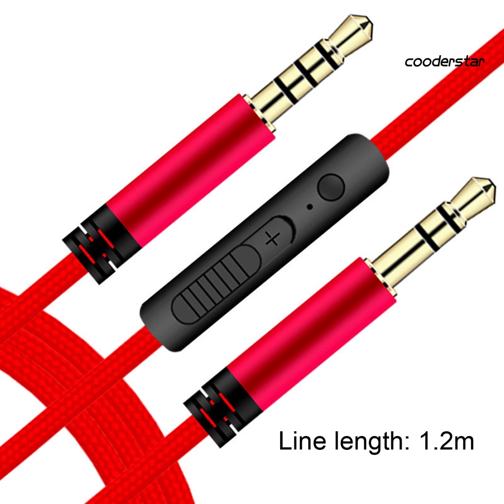 Dây cáp âm thanh mạ vàng điều chỉnh âm lượng 3.5mm sang 3.5mm kèm mic
