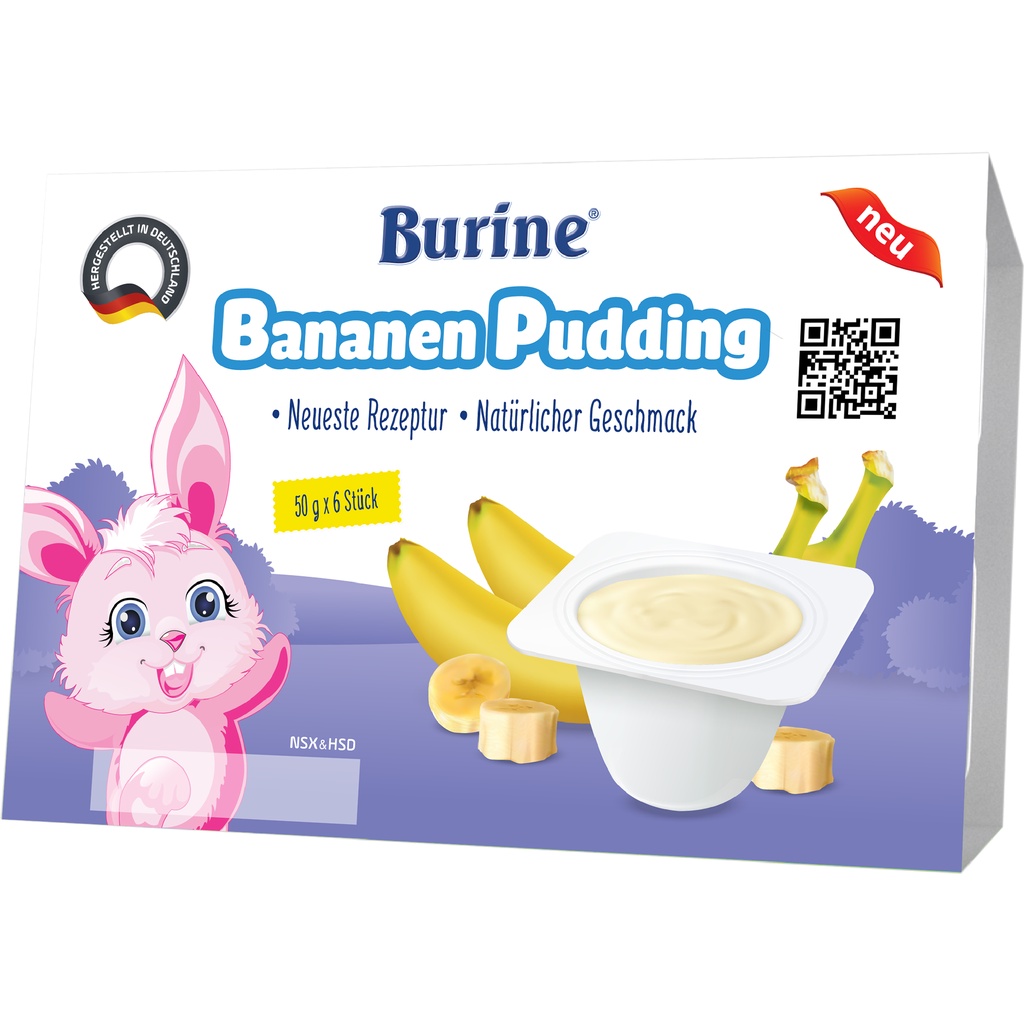 [Có Mix Vị] Combo 3 Vỉ Pudding Ăn Dặm Burine Vị Chuối Dành Cho Trẻ Từ 6 Tháng Tuổi-Cung Cấp Vitamin, Bổ Sung Năng Lượng