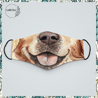 Khẩu Trang In Hình In Hình ANIMAL FACES (81) SANTAL Vải Poly Cotton 100%, Ngăn Bụi Mịn, Kháng Khuẩn, 2021 Bảo Vệ Toàn Di