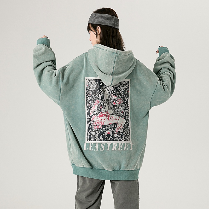 Ifnicefuture Áo hoodie cotton Tay Dài In Họa Tiết Màu Đỏ Thời Trang Thường Ngày Cho Nam