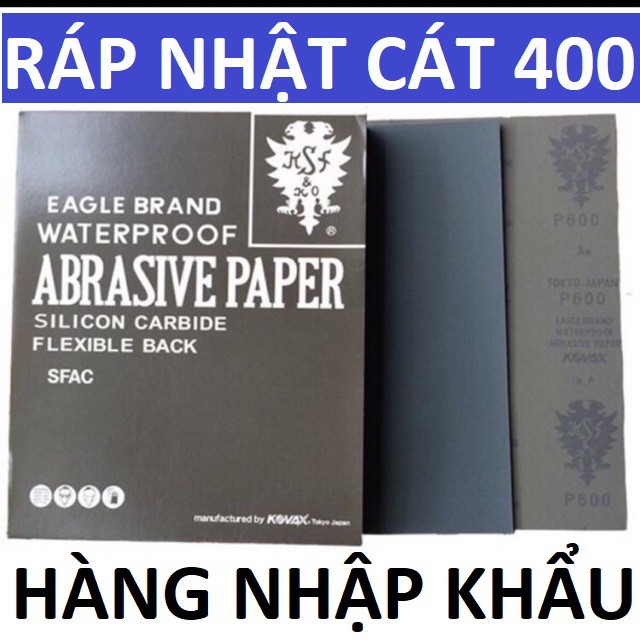 10 tờ giấy nhám Nhật 400 đen , giấy ráp chà xe máy, ô tô KOVAX , Nhập khẩu Nhật Bản