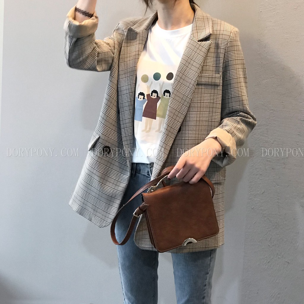 CAO CẤP 2 LỚP - [DORYPONY] Áo Khoác BLAZER KẺ SỌC YANSOO RETRO COAT – AK037 (Nhập CHUẨN CÔNG TY)