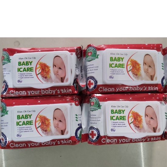 COMBO 4 Gói khăn giấy ướt cao cấp Baby Wipes 80g.