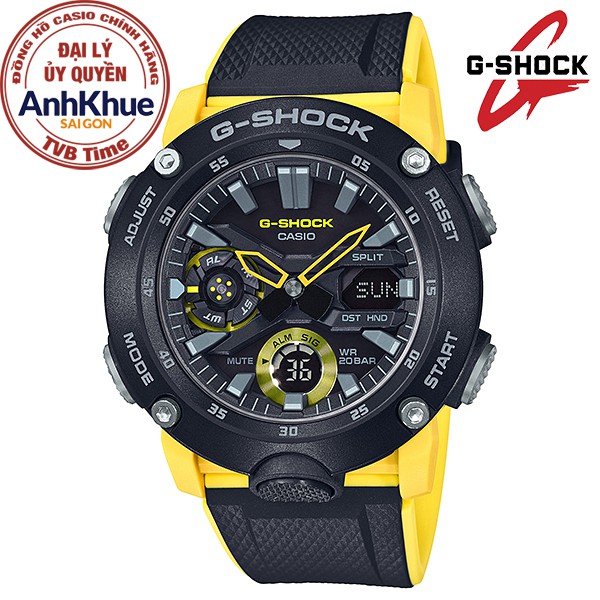 Đồng hồ nam dây nhựa Casio G-Shock chính hãng Anh Khuê GA-2000-1A9DR