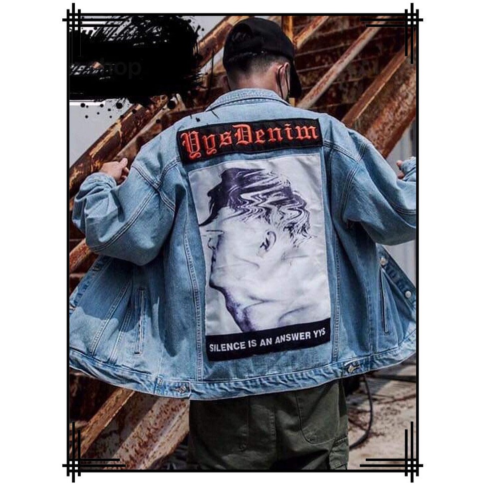 Áo khoác jean Nam Denim Im lặng là YES rất đẹp TRA207