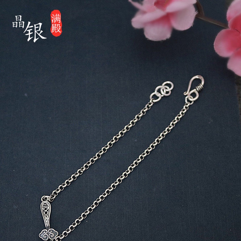 Lắc Chân Mạ Bạc 925 Thiết Kế Đơn Giản Phong Cách Retro Cho Nam Nữ