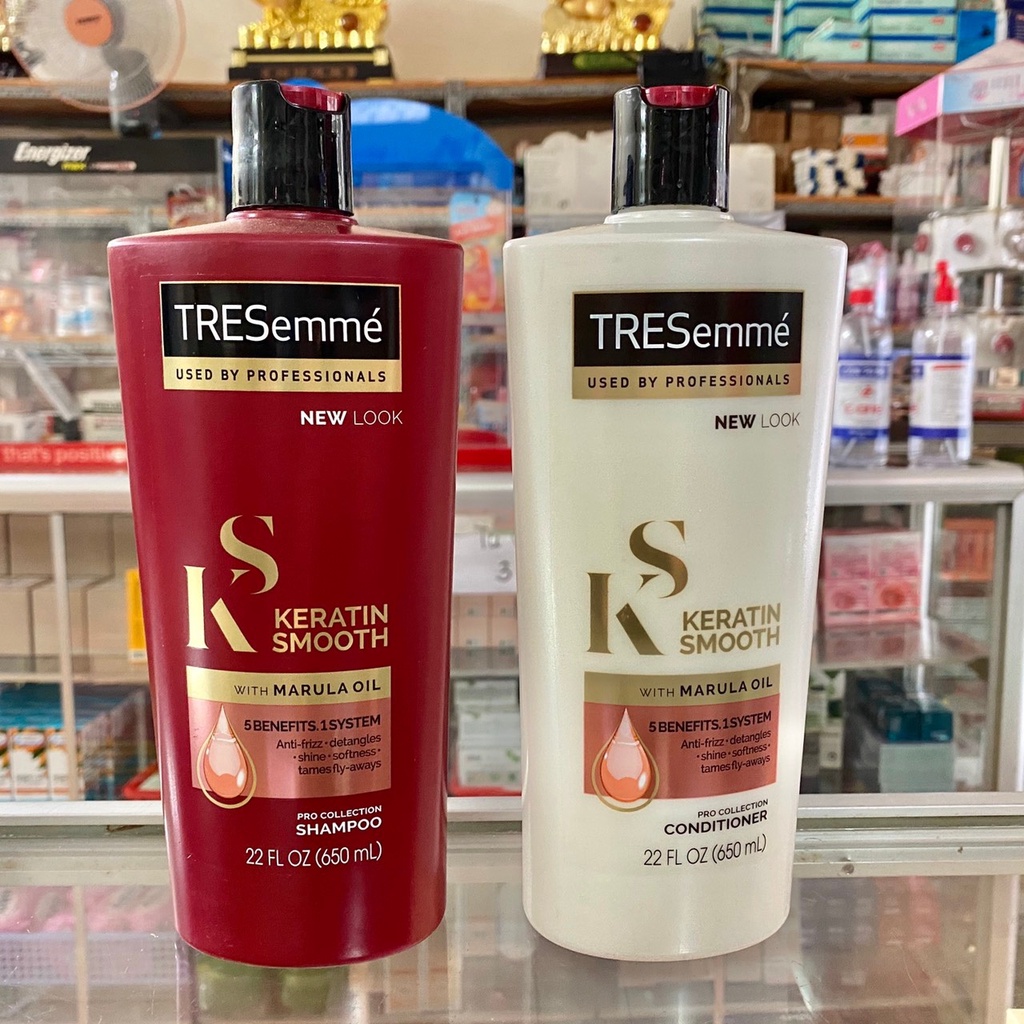 Bộ Dầu gội Xả Cho Tóc Siêu Mềm Mượt TRESemme Keratin Smooth Marula Oil nhập Mỹ