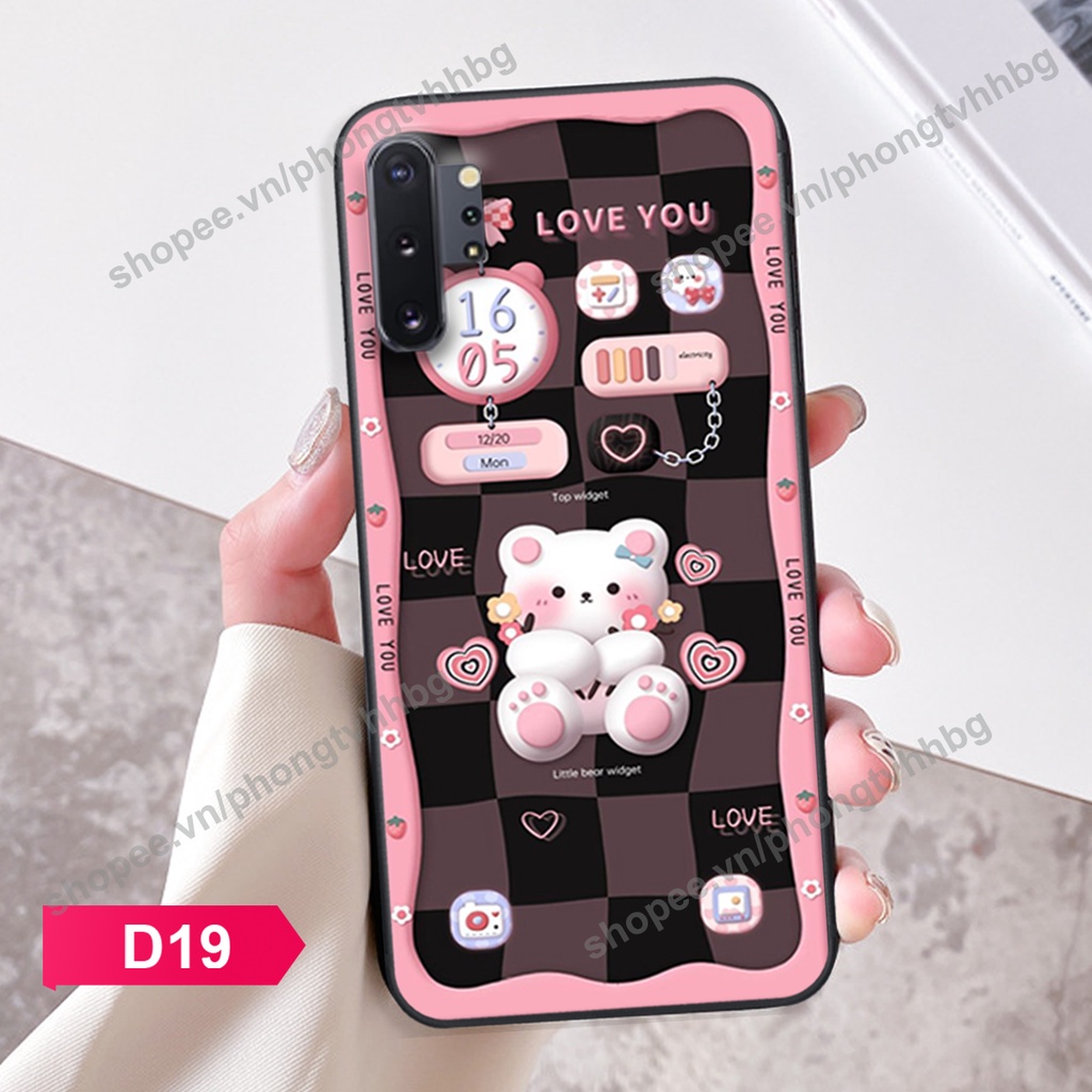 Ốp lưng Samsung Note 10 / Note 10 Plus / Note 10+ gấu,thỏ trắng , đồng hồ dễ thương cute cực đẹp