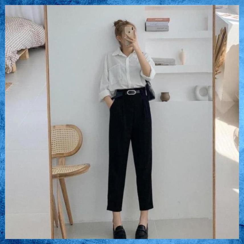 [Freeship] Áo Sơ Mi Dài Tay CHỈ NỔI Form Rộng Dáng Suông Cực Giấu Dáng Mẫu Freesize Dễ Phối Đồ | BigBuy360 - bigbuy360.vn