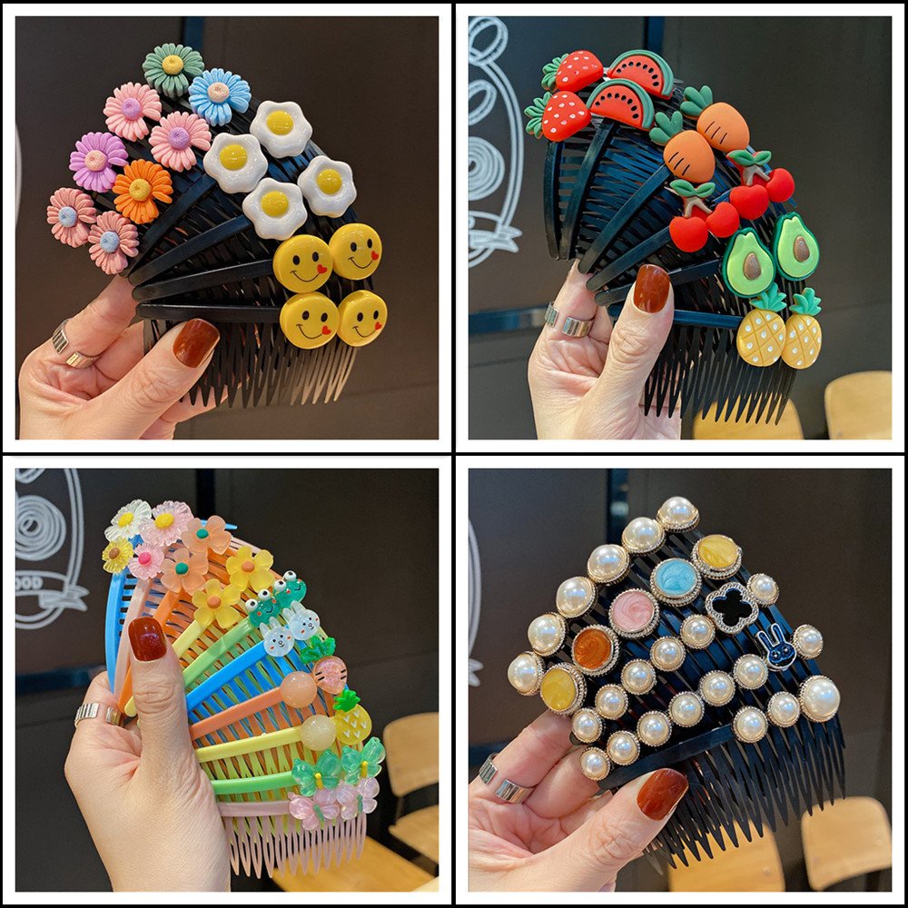 Cài Tóc Xước Tóc Cho Mẹ Và Bé Nhiều Màu Gắn Sticker Ngẫu Nhiên Phong Cách Hàn Quốc