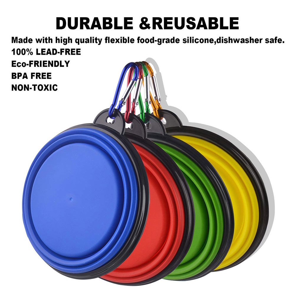 Tô đựng thức ăn cho thú cưng bằng silicone có thể xếp lại được