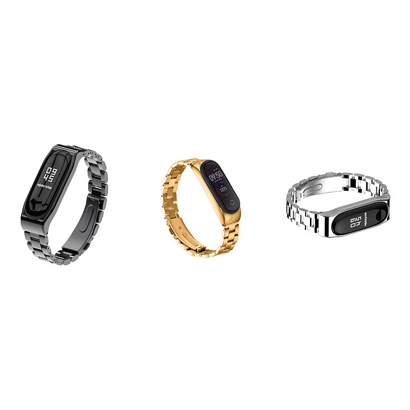 Dây Đeo Thay Thế Chất Liệu Thép Không Gỉ Màu Vàng Cho Xiaomi Mi Band 3 / 4 | BigBuy360 - bigbuy360.vn