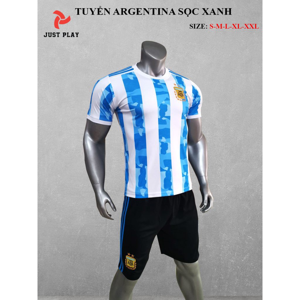 Quần áo bóng đá, đồ đá banh Đội Tuyển Argentina Mới Vải thun lạnh cao cấp