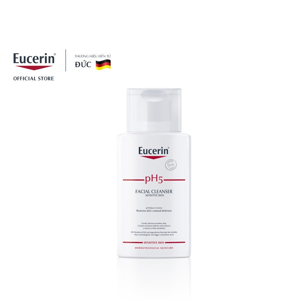 Sữa rửa mặt pH5 cho da nhạy cảm Eucerin Facial Cleanser Sensitive Skin 100ml - 98361