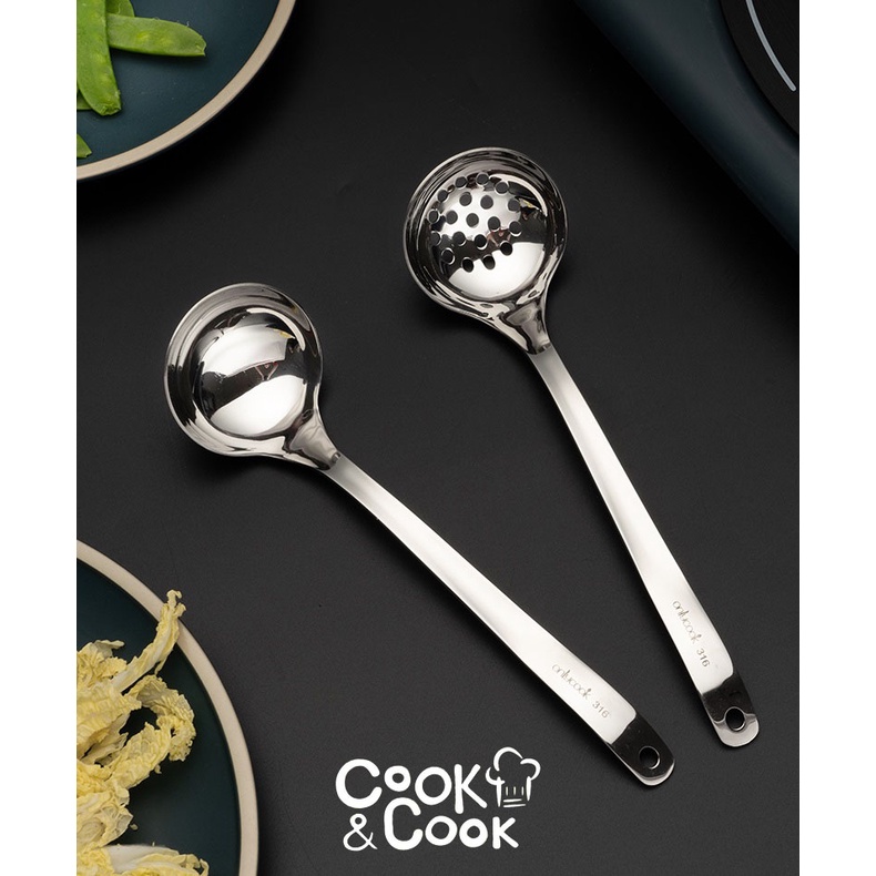Vá múc canh vá lỗ múc thịt đồ dùng nhà bếp inox 316 cao cấp 23.5x6.3cm