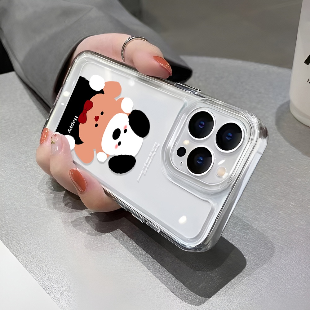 Ốp Điện Thoại Trong Suốt Hình Gấu / Cún Cho iphone 14 Pro Max Plus 13 11 12 7Plus X XR XS Max 7 8 SE 2020