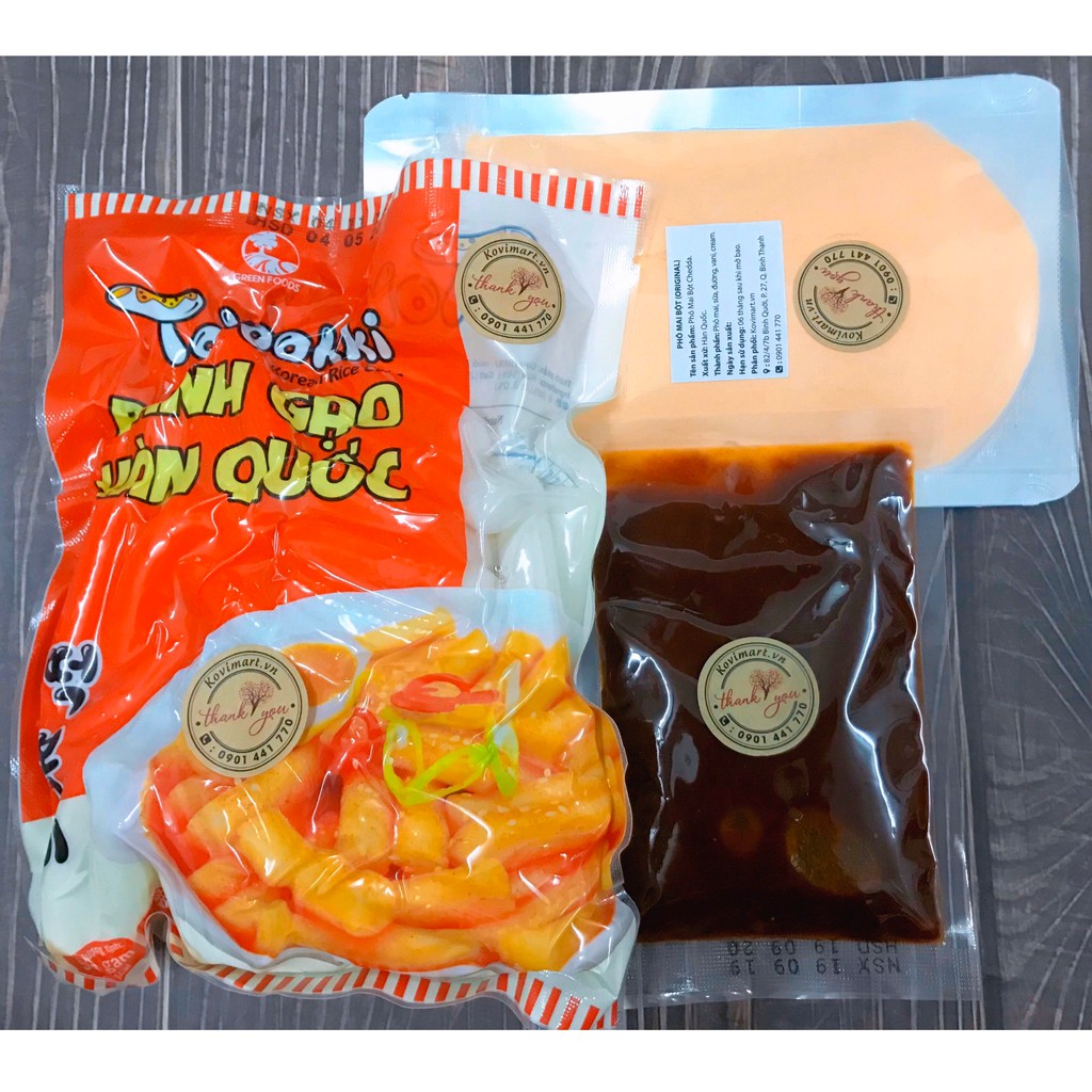 Tokbokki Hàn Quốc 500G kèm sốt 100G và bột phô mai 50G