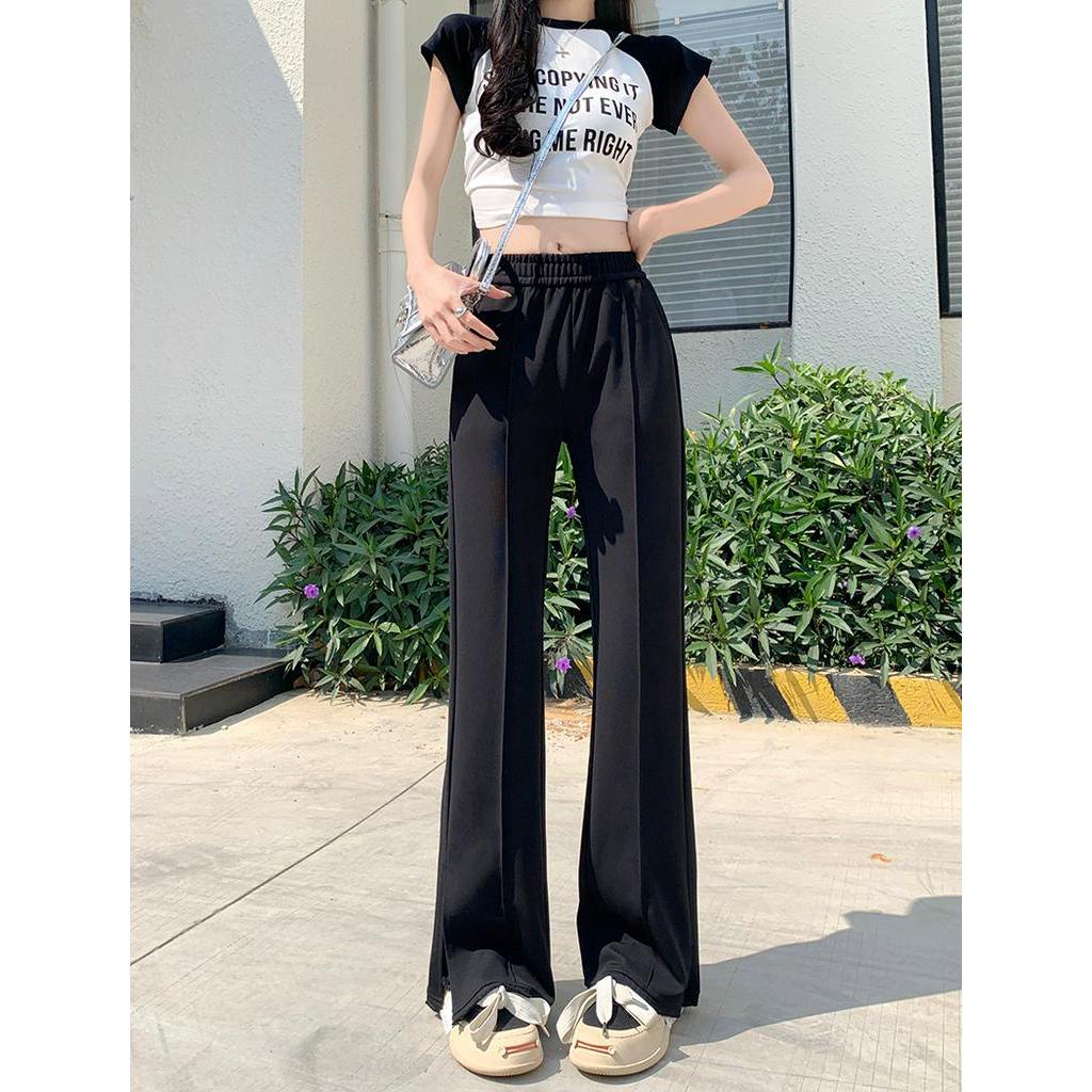 Quần Dài Lưng Cao Co Giãn Xẻ Tà Thời Trang Cho Nữ 63643