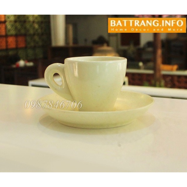 Tách Uống Cà Phê Espresso - Bát Tràng - 80Ml - Đa Dạng Màu Sắc - Kèm Đĩa Kê