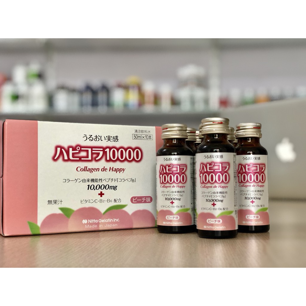 Collagen de happy 10000mg dạng nước Nhật Bản [ Hộp 10 lọ ]