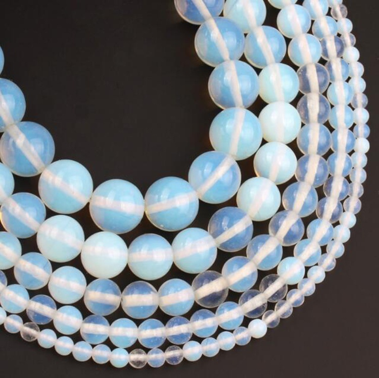 Bộ hạt đá opal màu trắng dùng làm trang sức thủ công