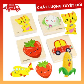 Combo 8 tranh ghép gỗ các chủ đề đồ chơi gỗ thông minh cho bé