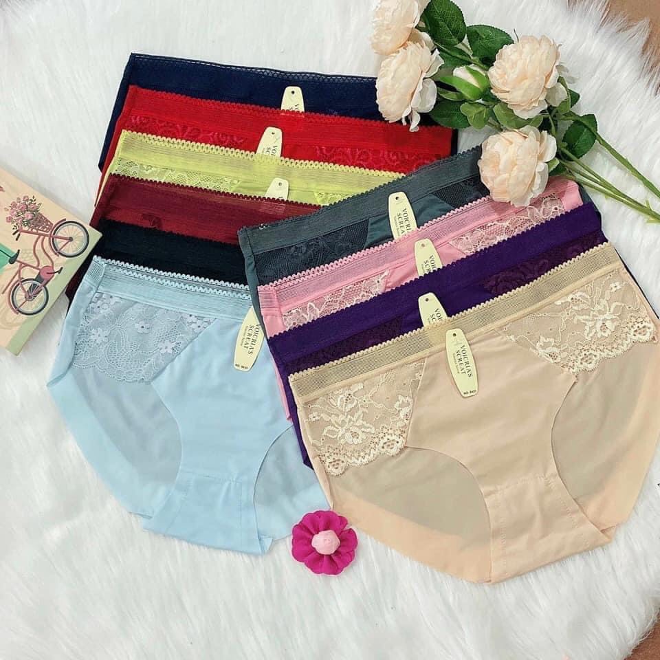 [SALE 1 NGÀY DUY NHẤT combo 10 quần lót nữ đúc su pha ren xuất nhật