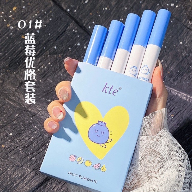 (Hàng mới về)Bộ 5 son kem lì lâu trôi dùng trang điểm KTE trái cây | BigBuy360 - bigbuy360.vn