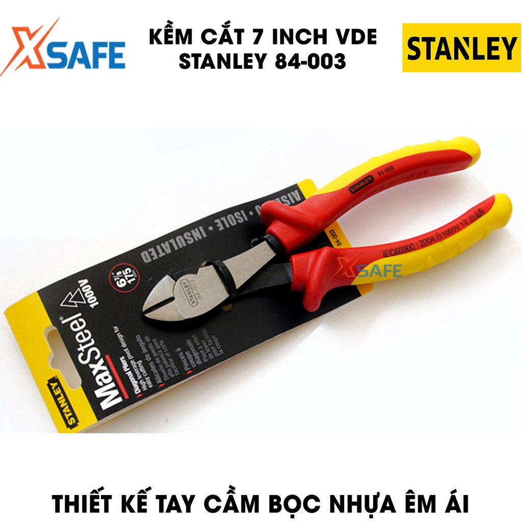 Kềm cắt VDE STANLEY bọc nhựa cách điện 1000 volt chuyên dụng Kìm VDE Stanley kim loại cao cấp, nhỏ gọn, linh hoạt
