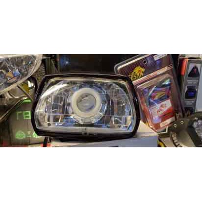 Bộ Đèn pha led bi cầu cho Dream 2 đầu bằng siêu đẹp - nguyên bộ như hình gồm choá và đèn