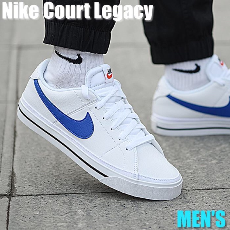 giày nam Nike Court Legacy White Game Royal Blue Men Casual (chính hãng)