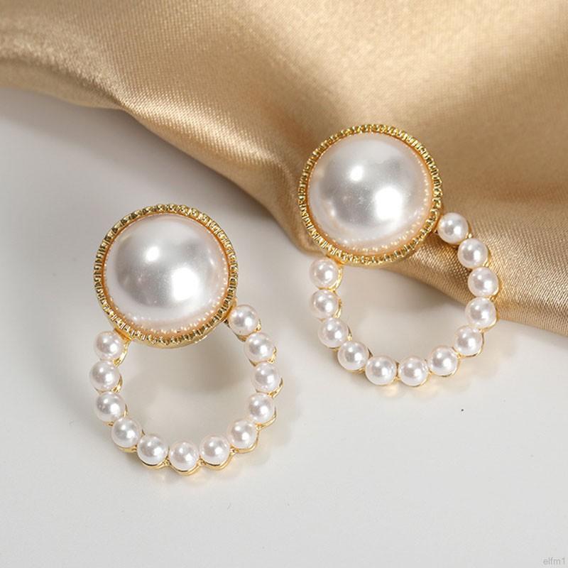 New Fashion Sweet Silver Needle Korea Simple And Versatile Pearl Elegant And Generous Earrings