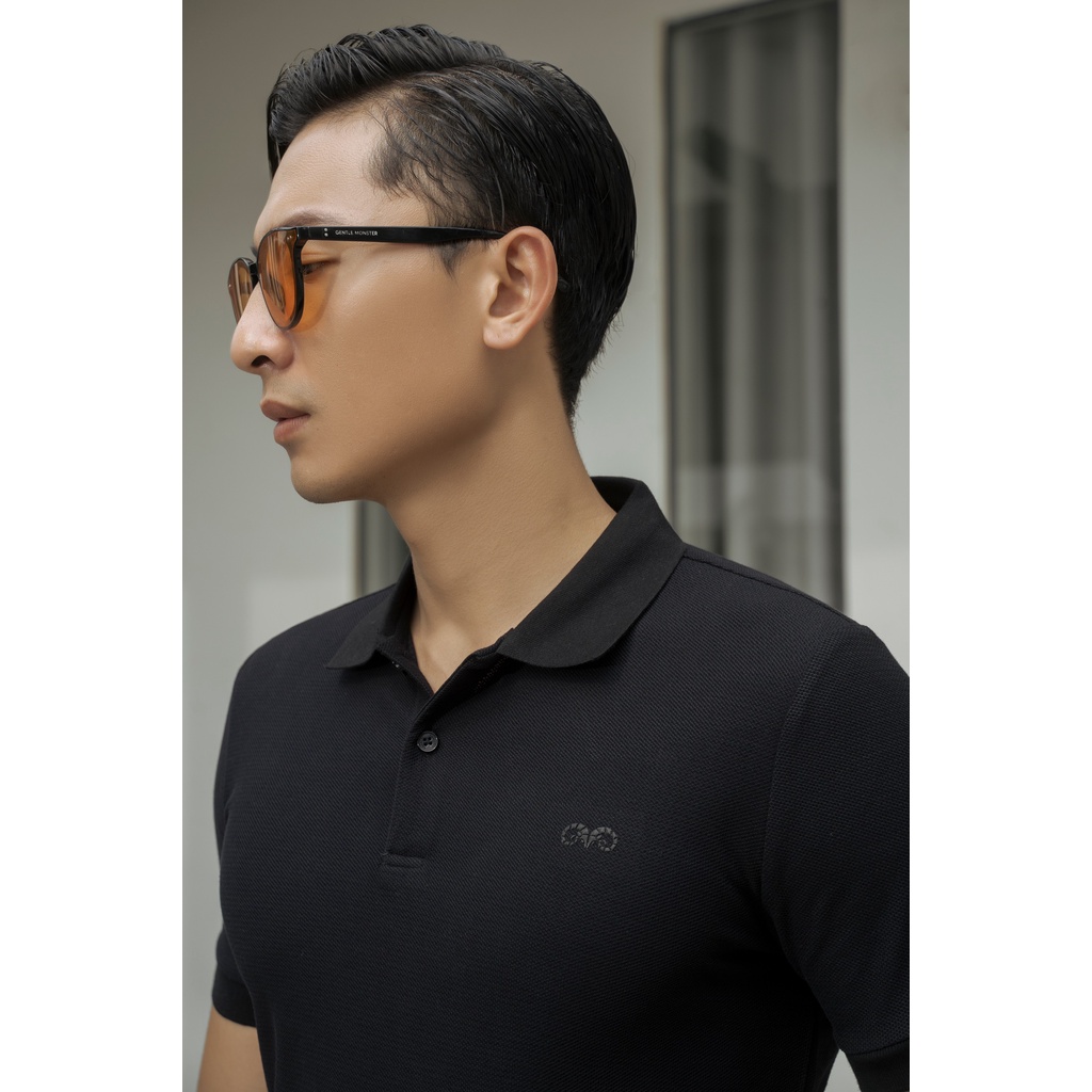 Áo Polo Americus Gosani Logo Bạch Dương Màu Đen Và Vàng Tươi