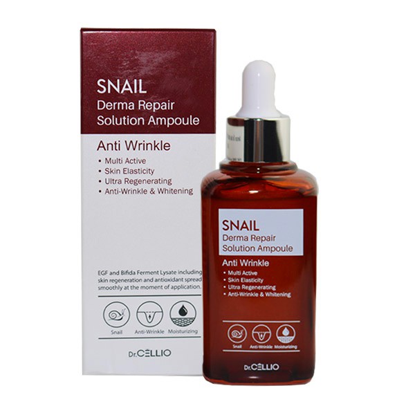 Serum Dr. Cellio snail derma repair solution ampoule 50ml màu nâu