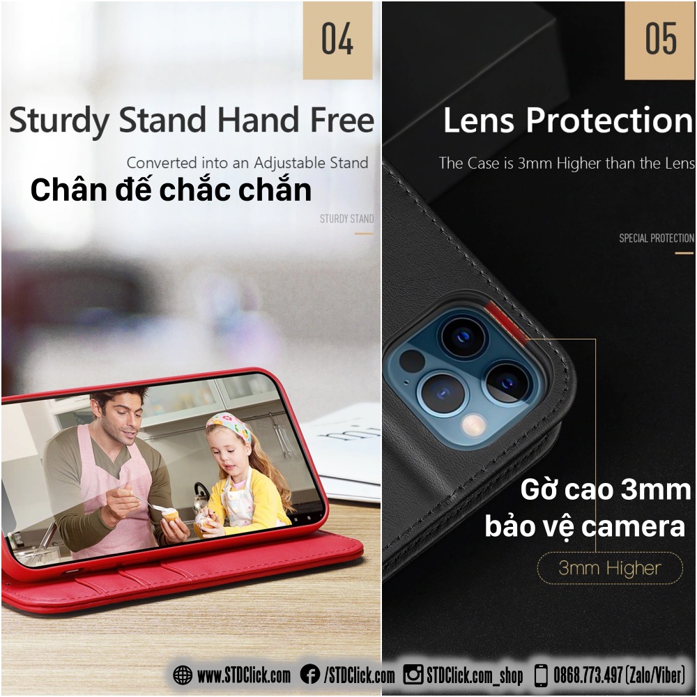 BAO DA IPHONE 12 PRO MAX - 12 PRO - 12 DUX DUCIS HIVO CHÍNH HÃNG
