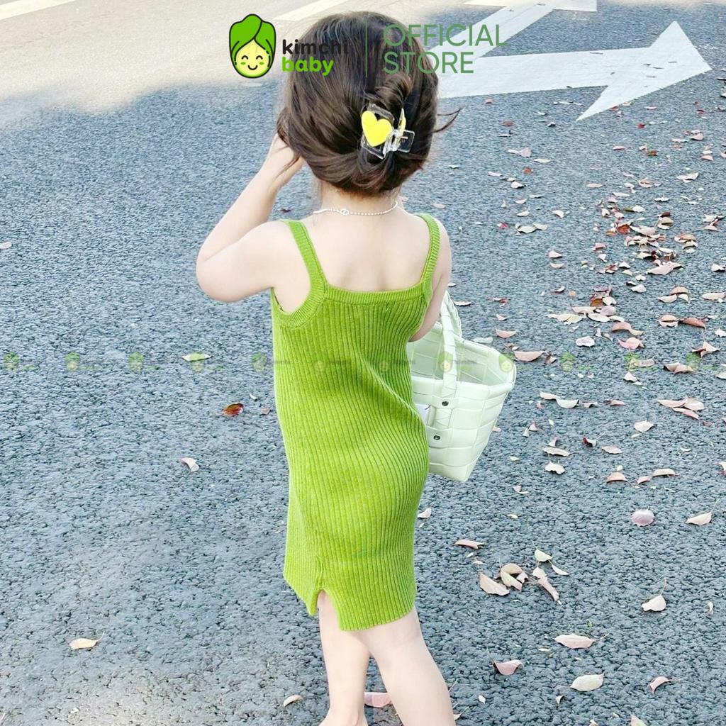 Váy 2 Dây Vải Thun Tăm Cho Bé Gái Hot Trend Sang Chảnh, Đầm Body Cho Bé Mặc Đi Chơi, Đi Biển CKV312