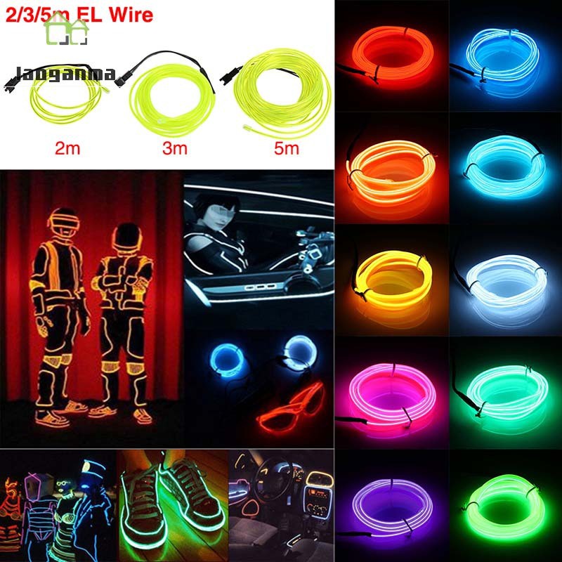 EL Wire Neon Glowing Light Battery Powered Waterproof LED Strips for Halloween Christmas